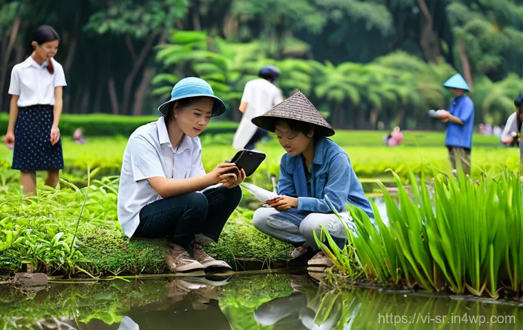 시민과학 프로젝트와 시민 참여 증진 - **A vibrant community of Vietnamese citizen scientists collaborating in a local park.**
* **De...