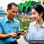 시민과학 참여 방법 가이드 - **Prompt:** A vibrant scene capturing Vietnamese citizen scientists in action on a bustling street i...
